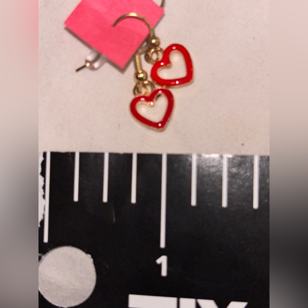 Neiman Marcus Red Heart Earrings